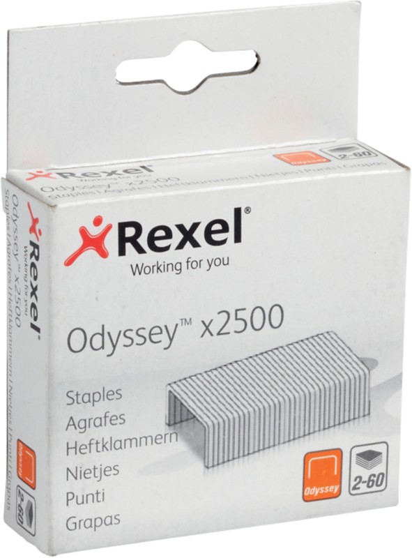 Rexel Odyssey Heftklammern 13/6 2100050 Verzinkter Stahl Silber 2500 Heftklammern