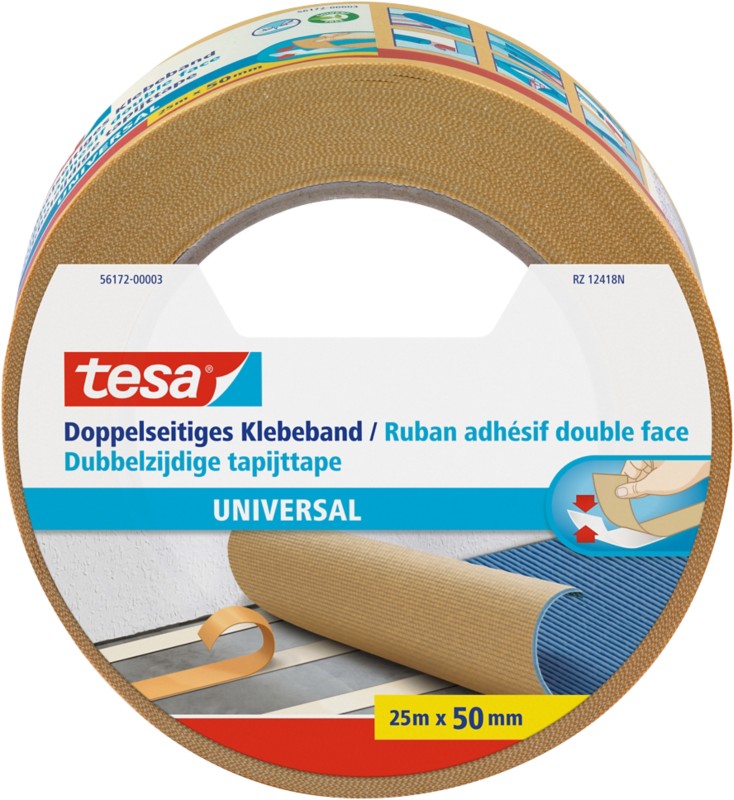 tesa Doppelseitiges Klebeband Universal Braun 50 mm (B) x 25 m (L) PP (Polypropylen)