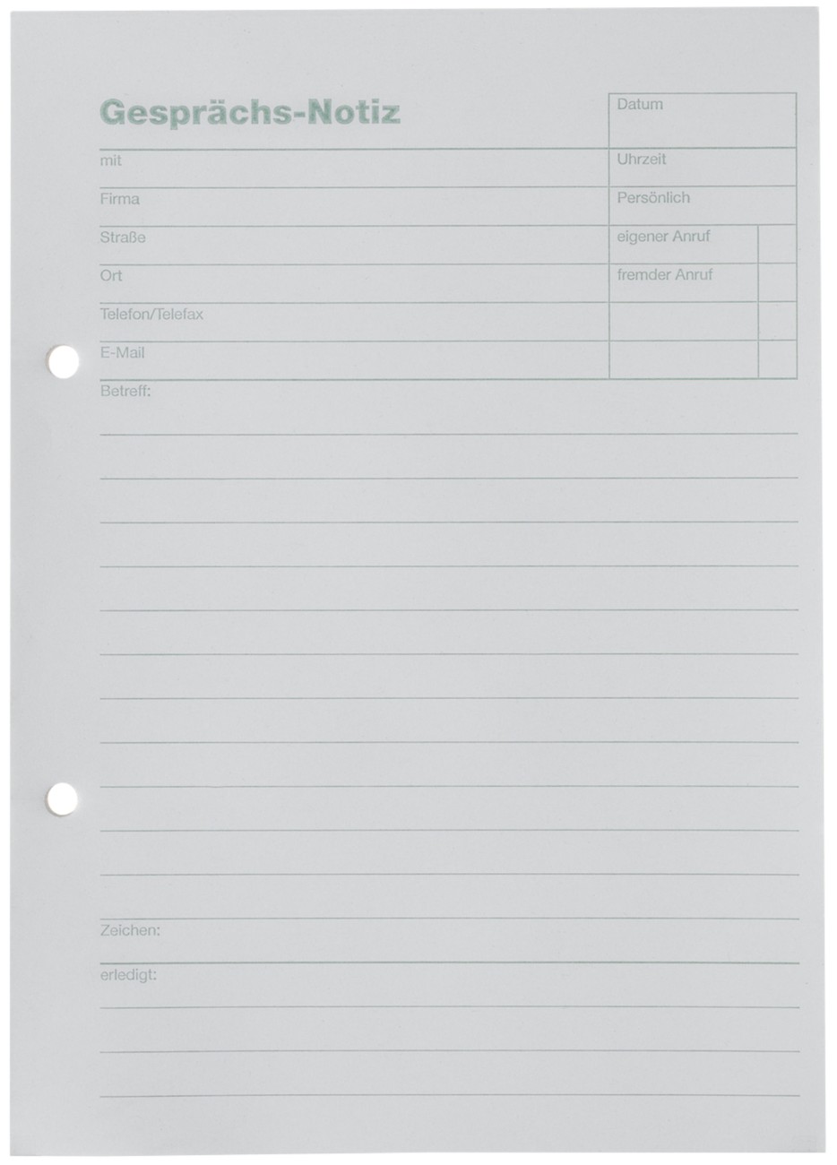 Niceday Gesprächsnotizblock Recycling Weiß DIN A5 70 g/m² Liniert 50 Blatt 50 Blatt