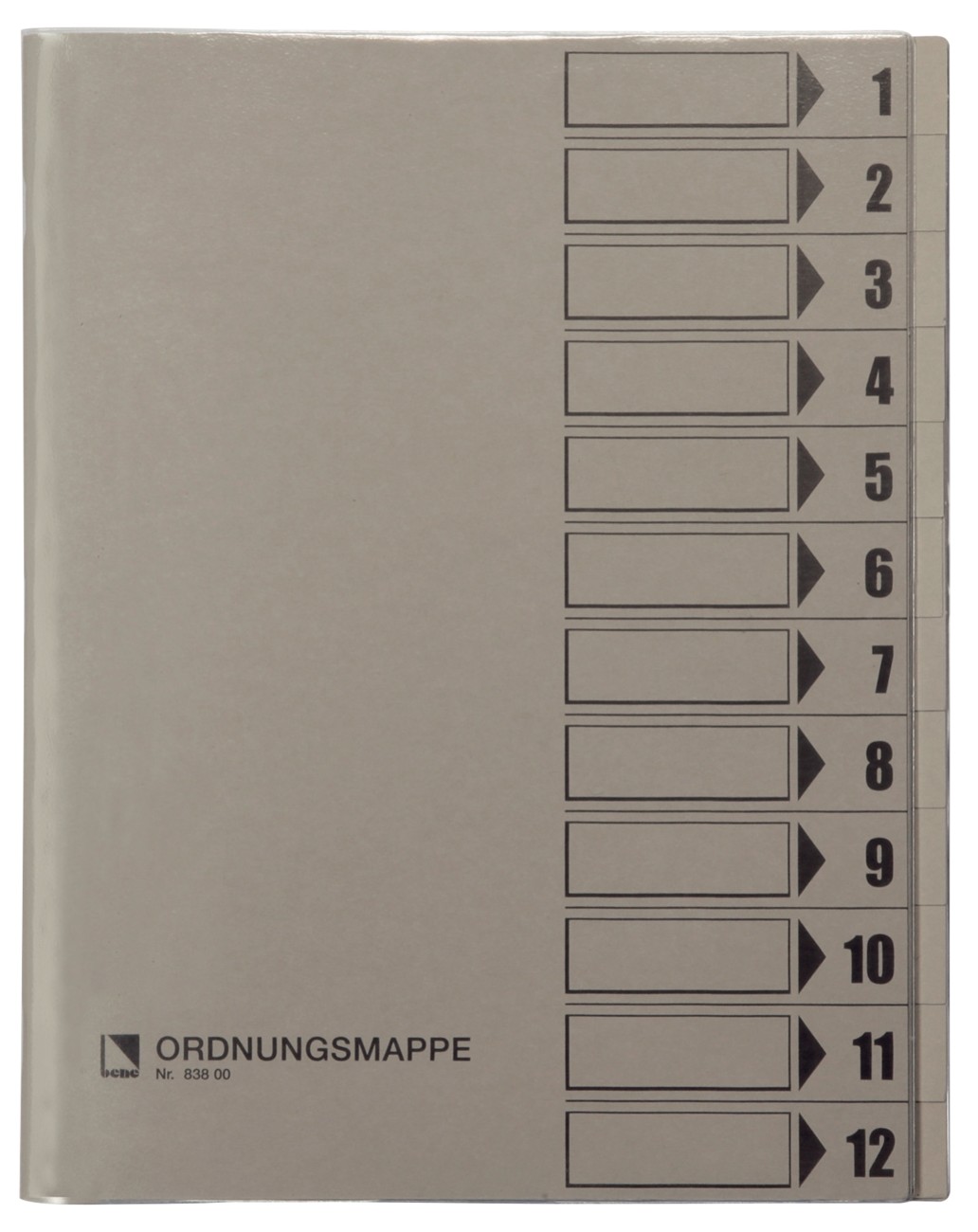 Bene Ordnungsmappe DIN A4 Grau Hartpappe (RC) 12-teilig 24,8 x 31,1 cm