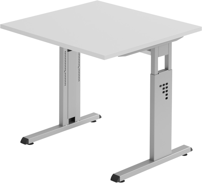 Thumbnail - Hammerbacher Matrix Höhenverstellbar Schreibtisch Quadratisch Aluminium, Holz, Kunststoff, Spanplatte C-Fuß 800 x 800 x ...