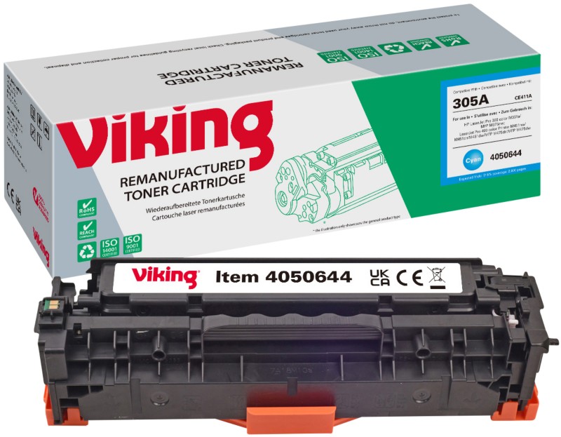 Viking 305A Kompatibel HP Tonerkartusche CE411A Cyan