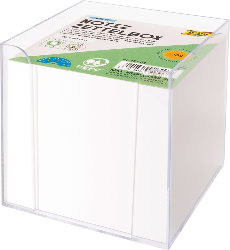 Folia Zettelbox 90 x 90 mm Transparent 700 Blatt