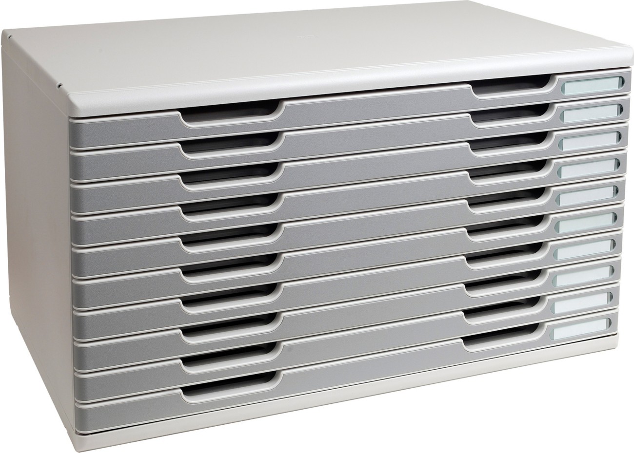 Exacompta Ablagesysteme Polystyrol Grau, Hellgrau 10 Schübe 57,6 x 35 x 32 cm DIN A3+ 4054991