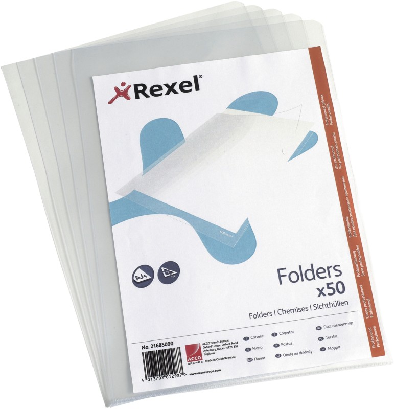 Thumbnail - Rexel Sichthüllen DIN A4 Transparent PP (Polypropylen) 150 Mikron 50 Stück
