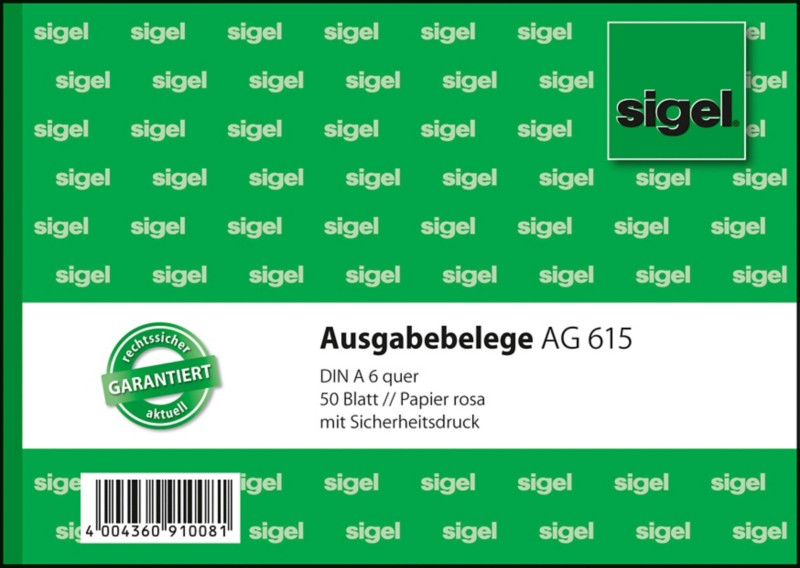 Thumbnail - Sigel Ausgabebeleg AG615 DIN A6 quer 25 Blatt