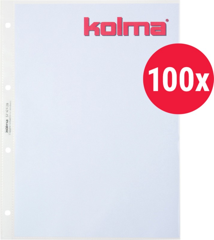 Kolma Lisse Light Prospekthüllen DIN A4 Glasklar Transparent 80 Mikron PP (Polypropylen) Oben 4 Löcher 100 Stück