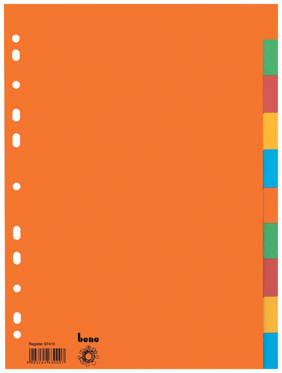 Bene Blanko Register DIN A4 Mehrfarbig 10-teilig Pappkarton 11 Löcher 97410 10 Blatt