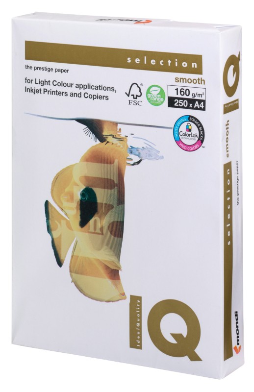 IQ Smooth DIN A4 Druckerpapier Weiß 160 g/m² Glatt 250 Blatt