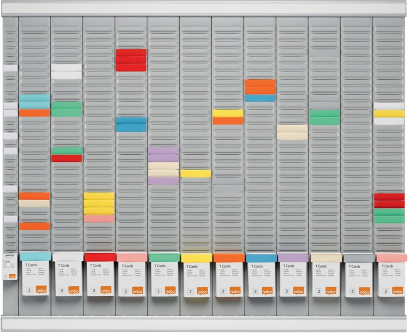 Nobo T-Steckkarten-Büroplaner 80 (B) x 66 (H) cm Grau