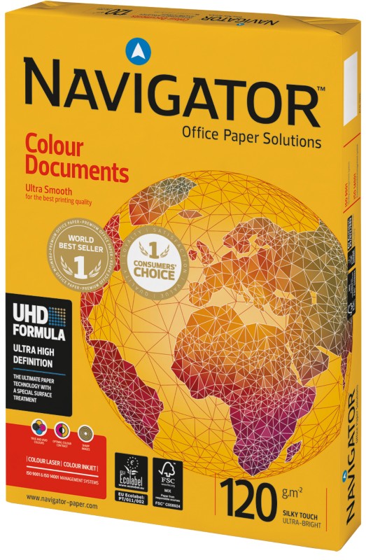 Navigator Colour Documents DIN A4 Druckerpapier 120 g/m² Glatt Weiß 250 Blatt