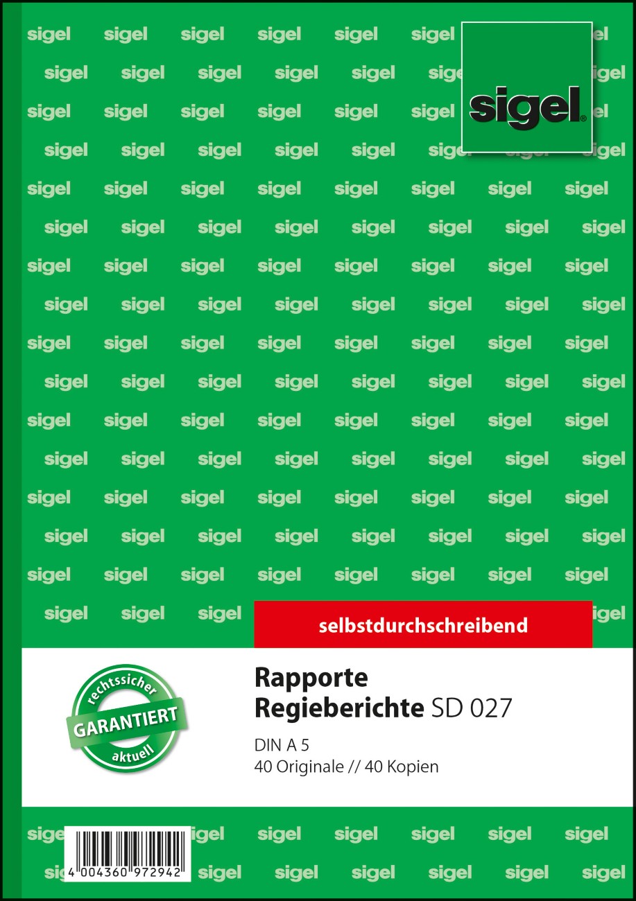 Sigel Rapport/Regiebericht SD027 DIN A5