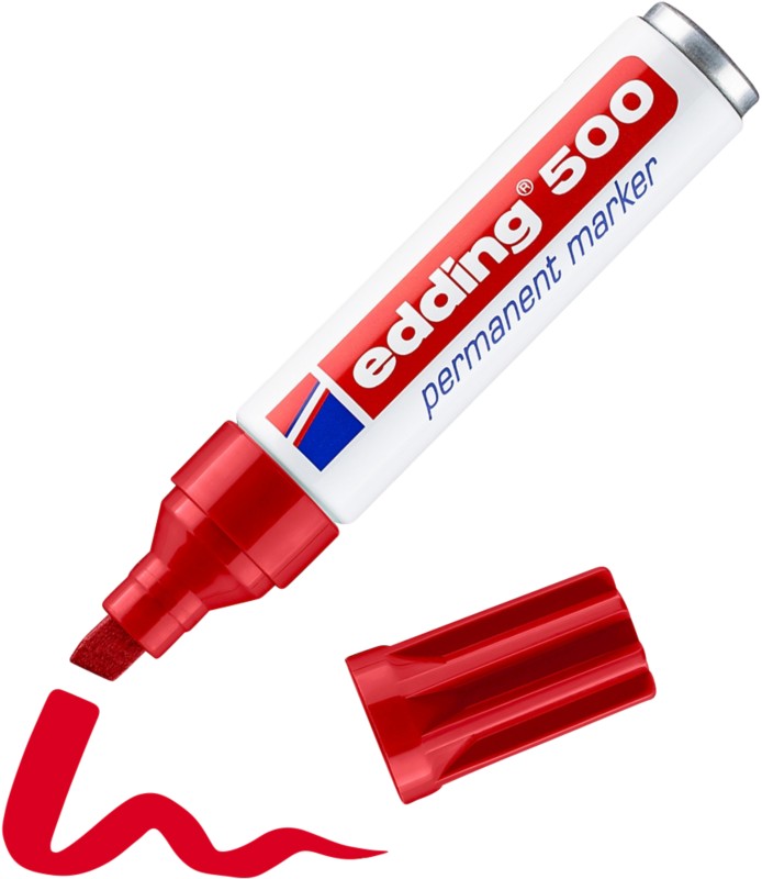 edding 500 500 Permanentmarker Breit Keilspitze 2 - 7 mm Rot Nachfüllbar Ja