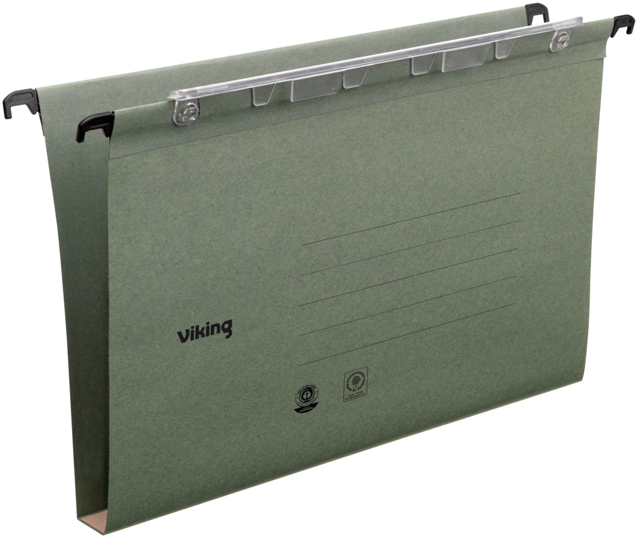 Viking Vertical Suspension File A4 U-Base 220 Gsm Green Recycled 42% Pack Of 25