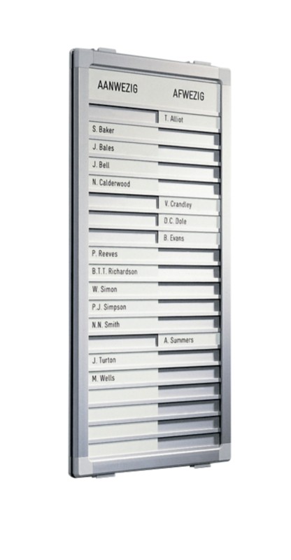 Legamaster PROFESSIONAL Anwesenheitstafel 26 (B) x 77 (H) cm Aluminium, Kunststoff Silber