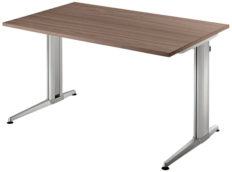 Hammerbacher XS-Serie Schreibtisch Rechteckig Walnuss C-Fuß 1.200 (B) x 800 (T) x 720 (H) mm Melaminharzbeschichtete Spa...