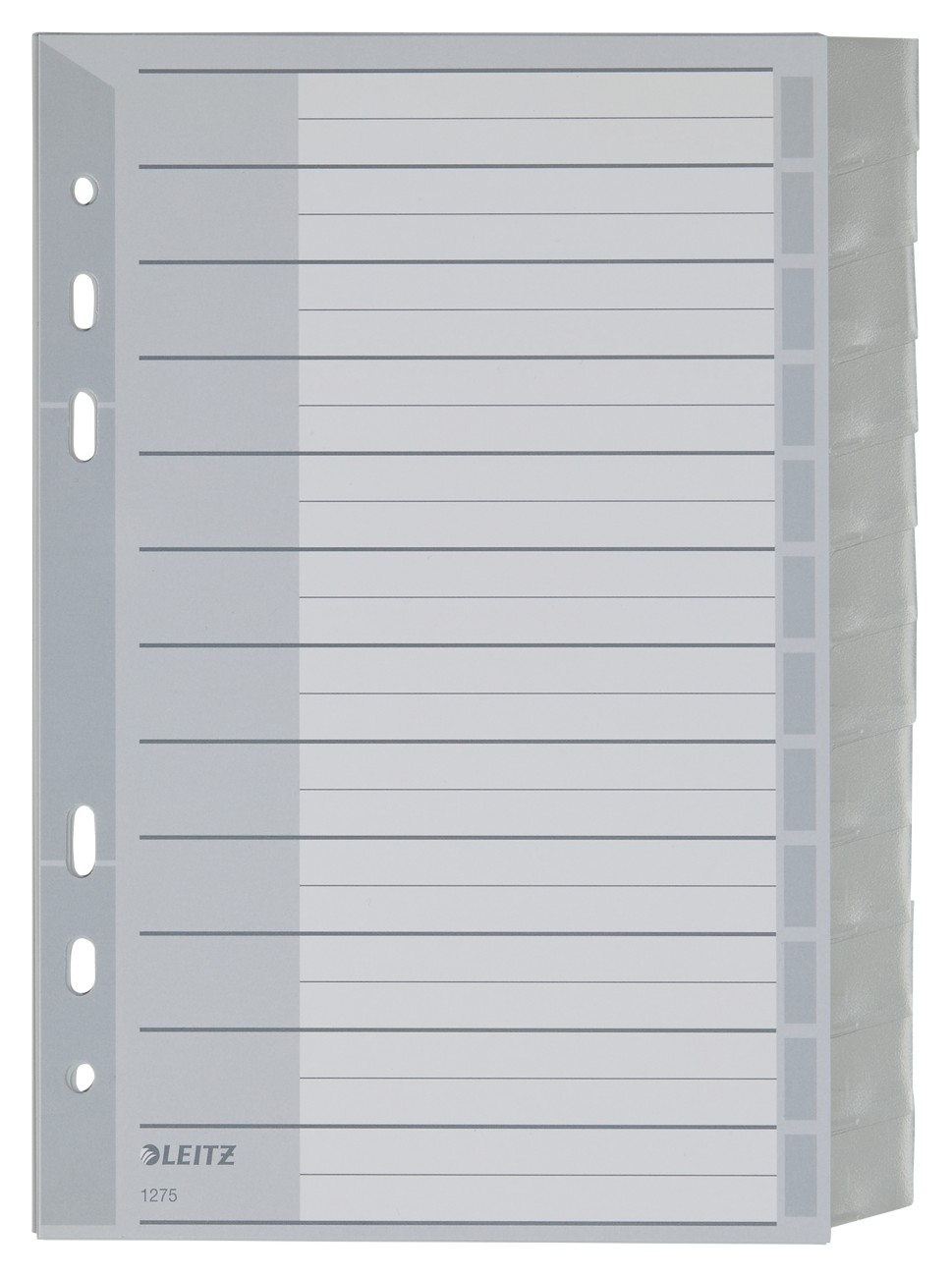Leitz Register 4370 DIN A5 Grau 12-teilig 11-fach Polypropylen Blanko