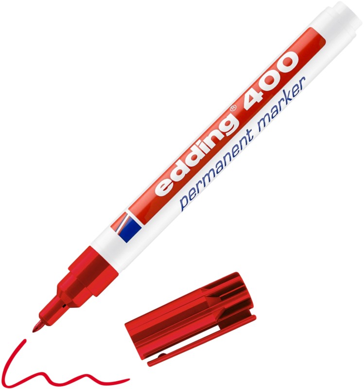 Thumbnail - edding 400 Permanentmarker Fein Rundspitze 1 mm Rot Nachfüllbar Wasserbeständig