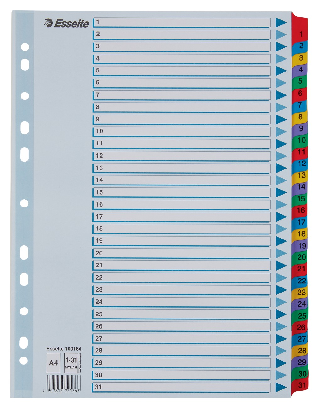 Leitz Register 100164 DIN A4 31-teilig 11-fach Karton 1 bis 31