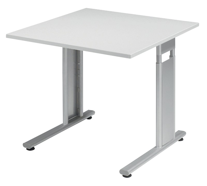Geramoebel Schreibtisch Speed Office Lichtgrau 800 x 800 x 820 x 68 - 82 mm