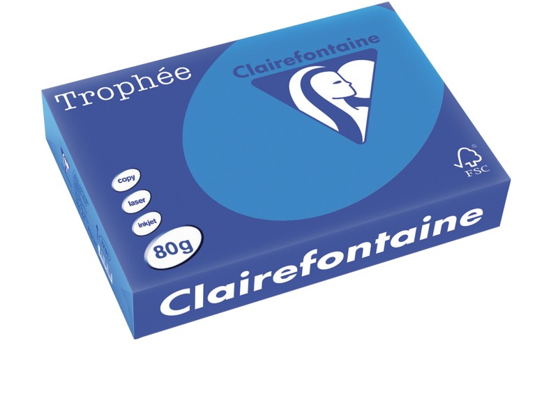 Clairefontaine Trophee DINA4 Farbiges Papier Blau 80 g/m² 500 Blatt