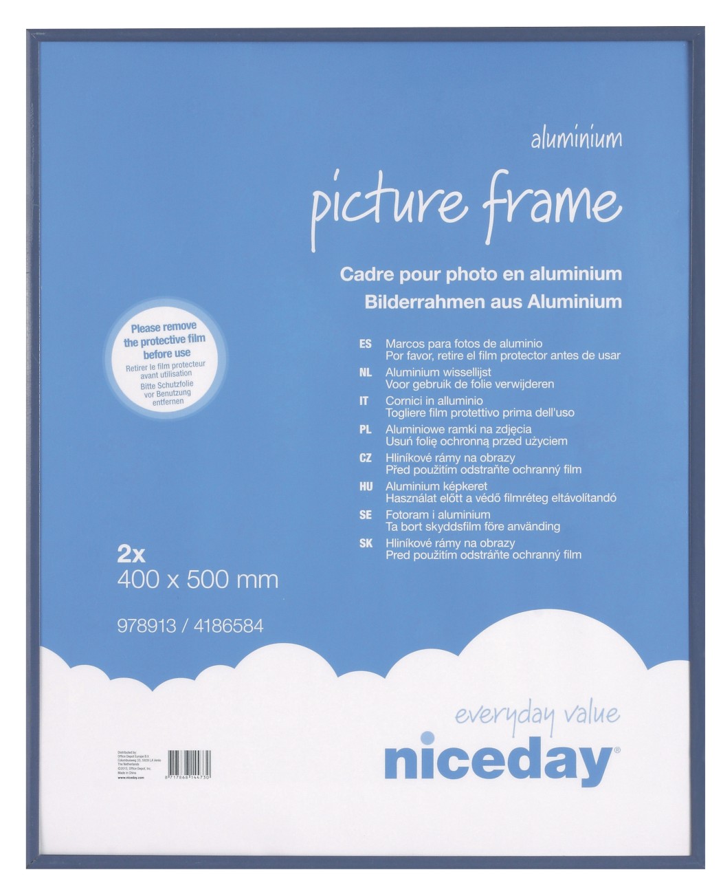 Niceday Bilderrahmen Blau 500 x 400 mm 2 Stück