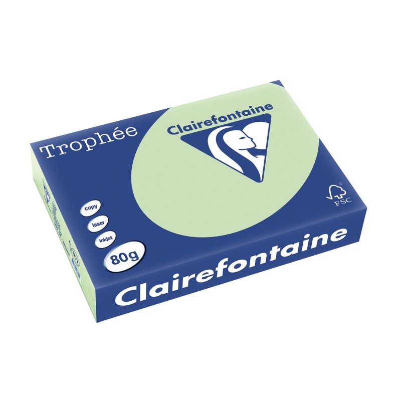 Thumbnail - Clairefontaine DIN A4 Farbiges Papier Grün 80 g/m² Matt 500 Blatt
