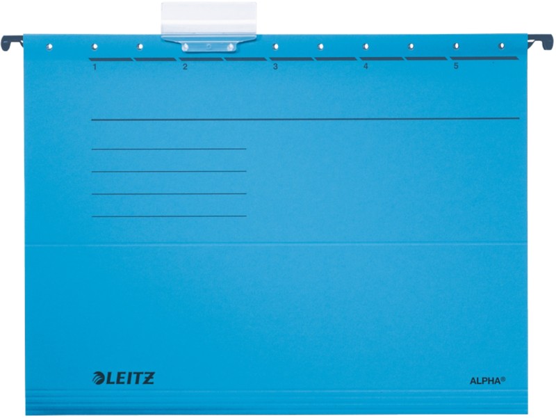 Thumbnail - Leitz ALPHA Hängemappen 1985 DIN A4 V-Base 15 mm 275 g/m² Blau 100% Recycelter Pendarec-Karton 5 Stück