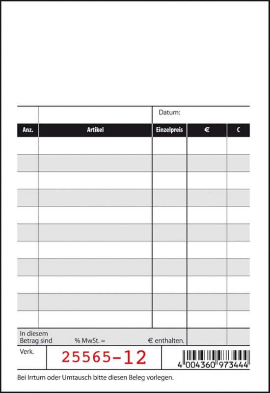 Thumbnail - Sigel Kassenbuch fortlaufend nummeriert Spezial 50 Blatt