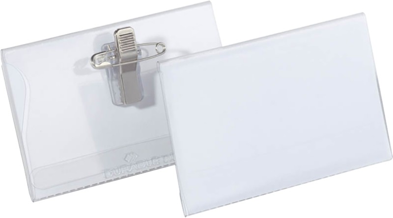 Thumbnail - DURABLE Namensschilder Kombiklemme 9 x 5,6 cm Kunststoff 50 Stück