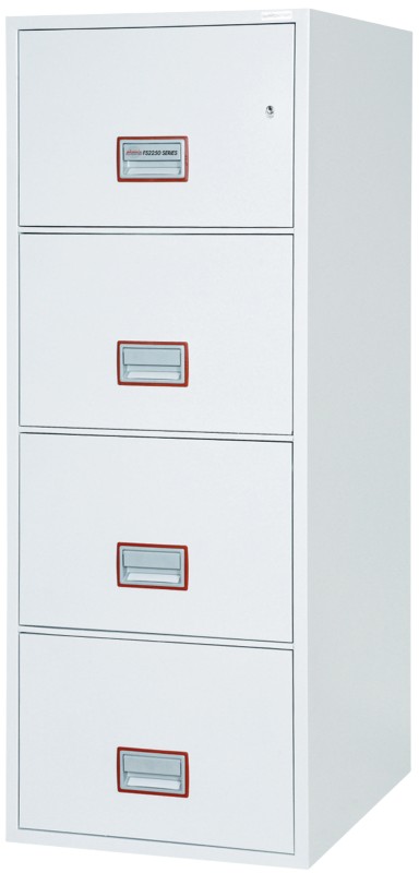 Phoenix World Class Vertical Fire File Feuersicherer Hängeregistraturschrank 49 L FS2254K Schlüsel Weiß 525 x 675 x 1.40...