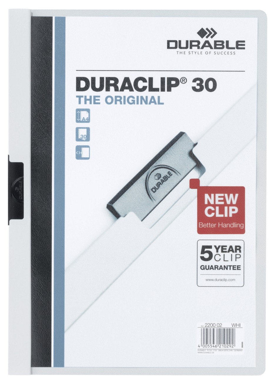 DURABLE Klemmmappe Duraclip DIN A4 Weiß