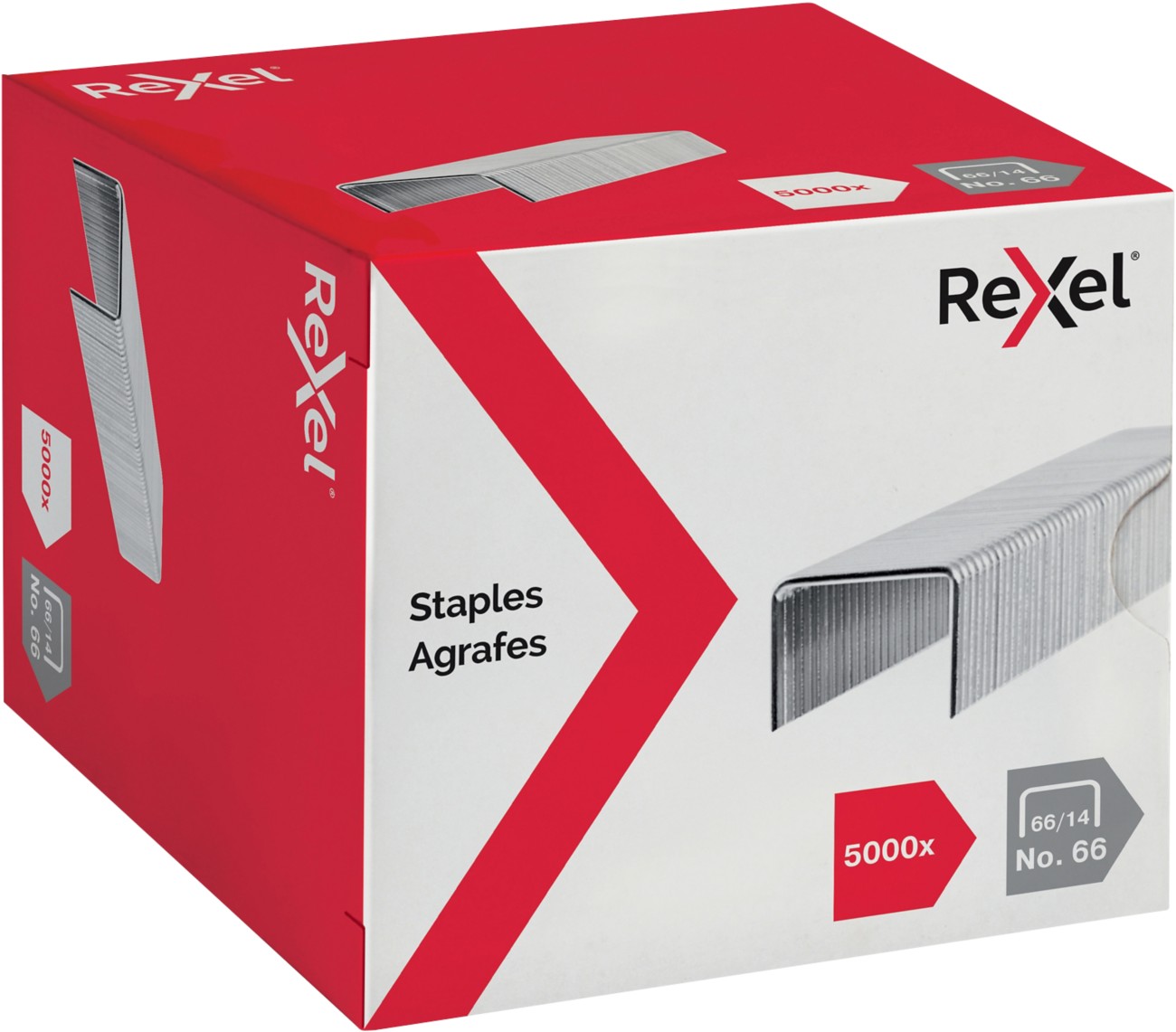 Rexel No.66 66/14 Staples 6075 Metal Silver Pack Of 5000