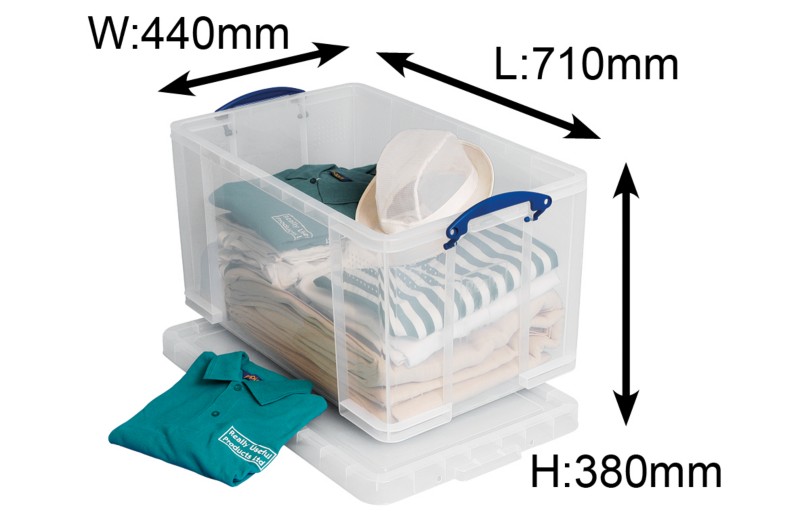 Thumbnail - Really Useful Box Aufbewahrungsbox 84CCB 84 L Transparent Polypropylen 44 x 71 x 38 cm