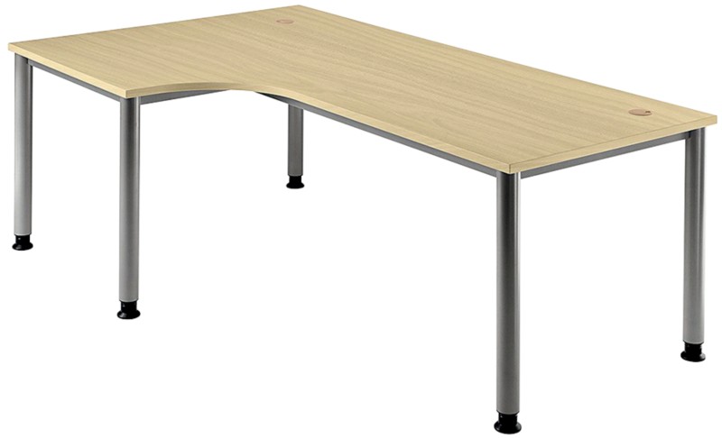 Hammerbacher Matrix Schreibtisch Freiform Ahorn 4 Füße 2.000 (B) x 1.200 (T) x 760 (H) mm Aluminium, Holz, Kunststoff, S...