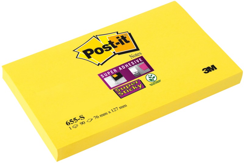 Post-it Super Sticky 76X127MM Daffodil Yellow PK12