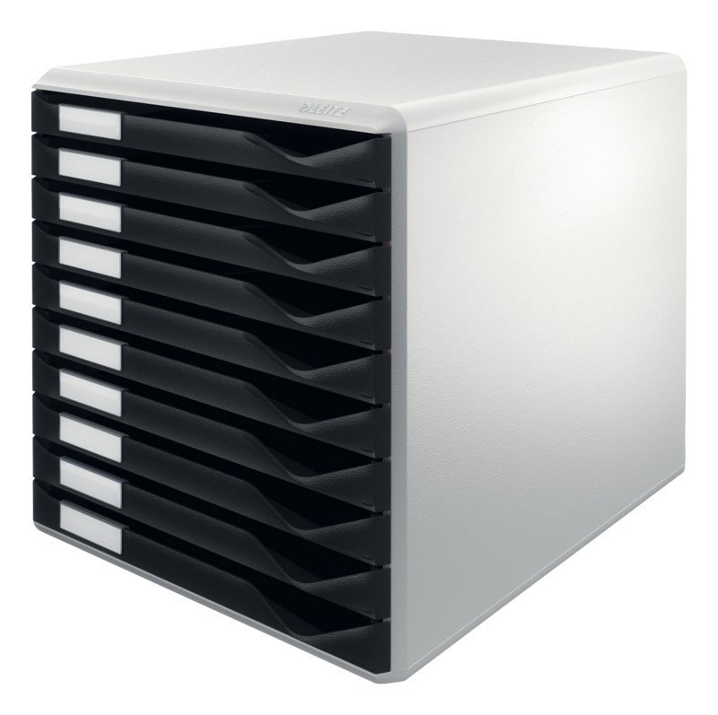 Thumbnail - Leitz Schubladenbox Kunststoff Schwarz 10 Schübe 28,5 x 35,5 x 29 cm DIN A4
