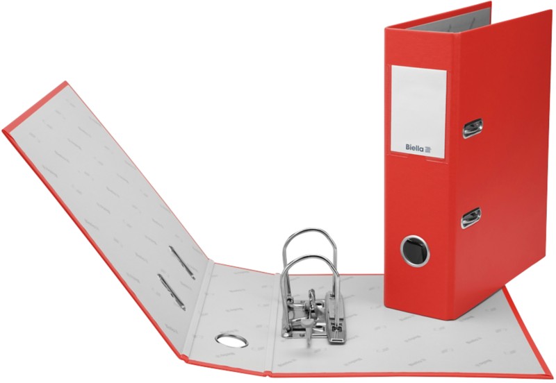 Biella Plasti-Color Breit Ordner DIN A5 70 mm Rot 2 Ringe 10750745U Pappkarton, PP (Polypropylen) Hochformat