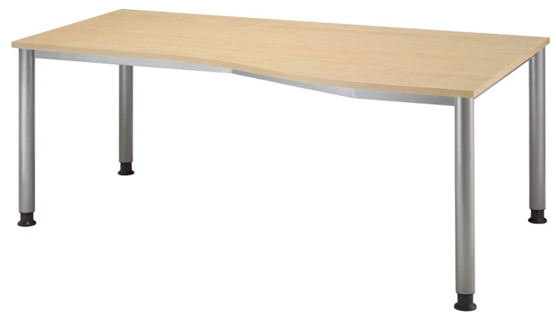 Hammerbacher H-Serie Schreibtisch Freiform Ahorn 4 Füße 1.800 (B) x 1.000 (T) x 760 (H) mm Melaminharzbeschichtete Spanp...