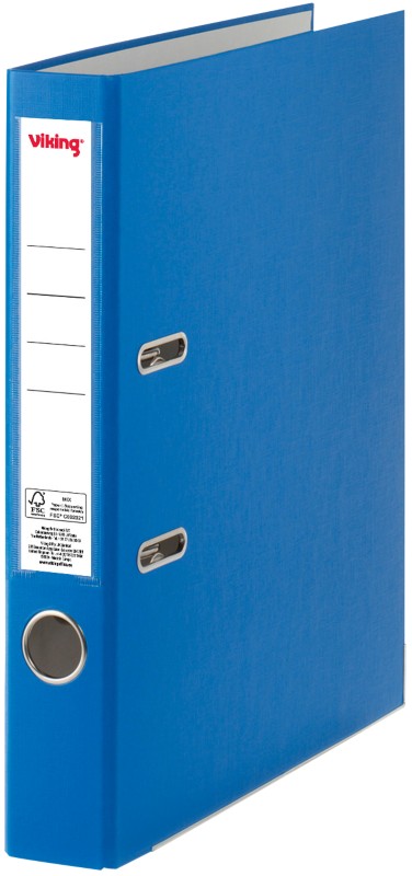 Viking Schmal Ordner DIN A4 50 mm Blau 2 Ringe Pappkarton, PP (Polypropylen) Matt Hochformat