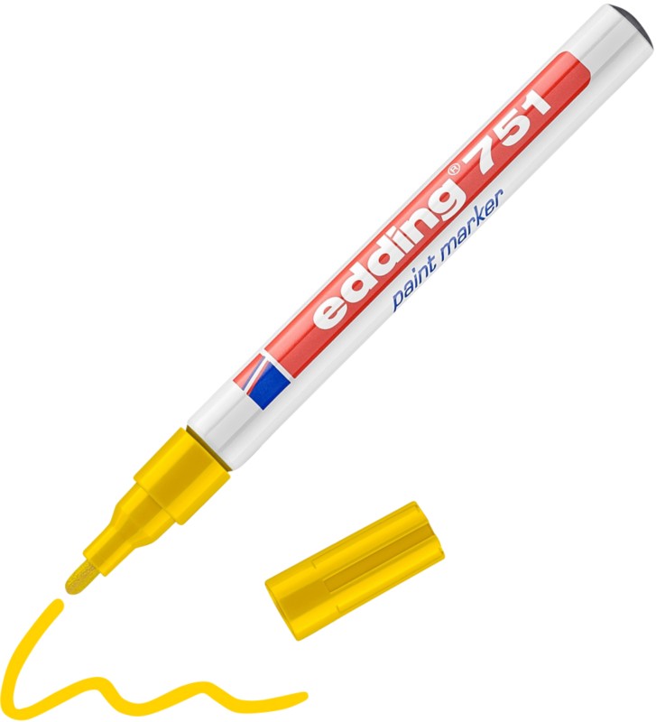 Thumbnail - edding 751 Permanent Lackmarker Gelb Fein Rundspitze 1 - 2 mm Wasserbeständig