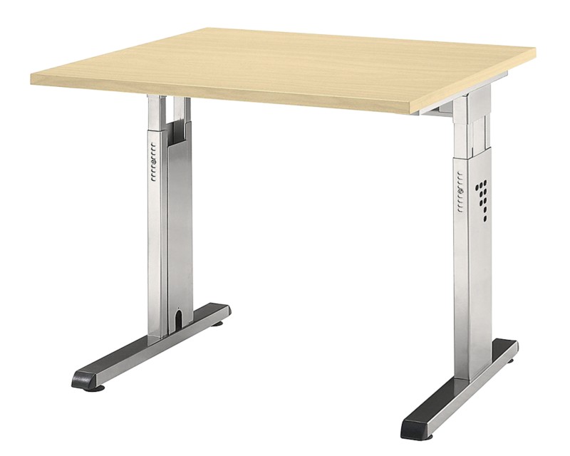 Hammerbacher O-Serie VOS Höhenverstellbar Schreibtisch Quadratisch Ahorn C-Fuß 800 (B) x 800 (T) x 850 (H) mm Spanplatte...