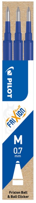 Pilot FriXion Ball Clicker Tintenrollermine 0.35 mm Mittel Blau 3 Stück