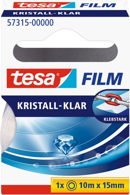 Thumbnail - tesa Klebeband tesafilm Kristall-Klar 57315 Transparent 15 mm (B) x 10 m (L) PP (Polypropylen)