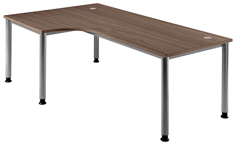 Hammerbacher H-Serie Eckschreibtisch Freiform Walnuss 4 Füße 2.000 (B) x 1.200 (T) x 760 (H) mm Melaminharzbeschichtete ...