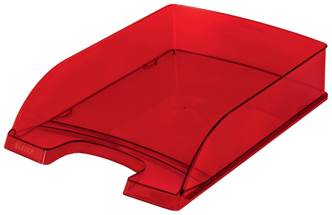 Leitz Plus Briefablage 5226 DIN A4 Transparent Rot 25,5 x 35,7 x 7 cm