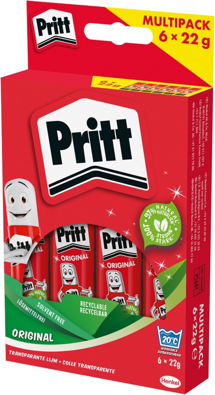 Pritt Klebestift 22 g Transparent PK6BF 6 Stück à 22 g