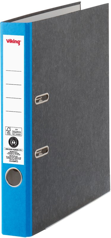 Viking Ordner DIN A4 50 mm Dunkelblau, Schwarz 2 Ringe Pappkarton Wolkenmarmor Hochformat Recycled