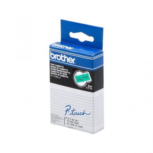 Image of Brother Schriftband TC-791 9 x 60 mm Schwarz Auf Grün