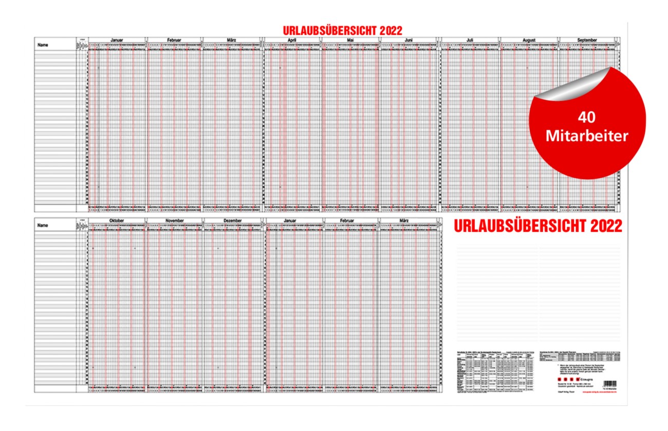 Güss Kalender GmbH Urlaubszusammenfassung CONF 12-55 2027 Weiß GB-811121